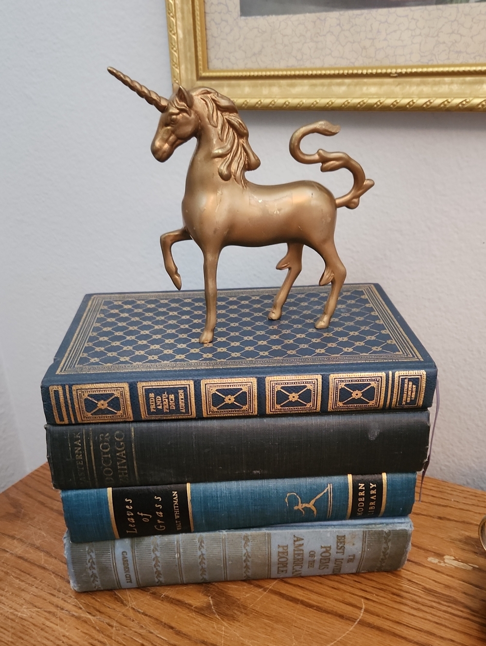 Brass Unicorn Figurine Hollywood Regency Vintage Art Home Decor Whimsy Fairy MCM